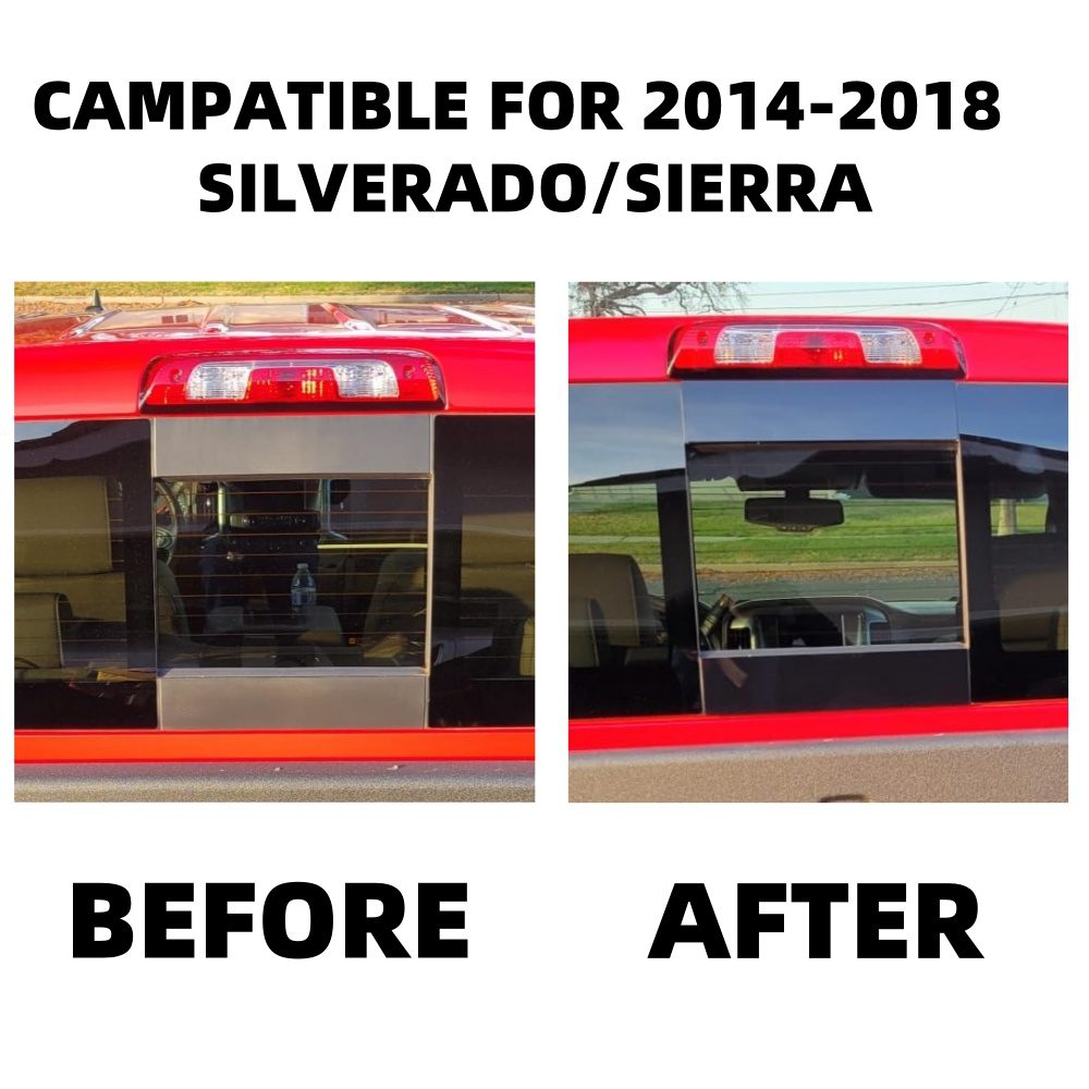 2014-2019 Silverado/Sierra Rear Window Bezel Gloss Black Vinyl Cover