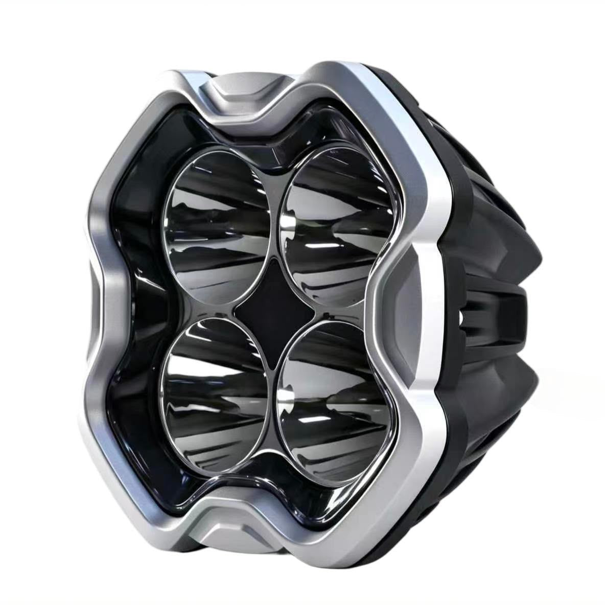 Delta 6 LED Spotlights – 6" Quad-Lens Long-Range Laser Spot (Pair)