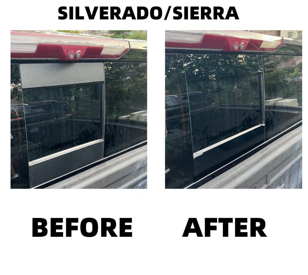 Rear Sliding Window Gloss Bezel Kit 2019-2026 Silverado/Sierra
